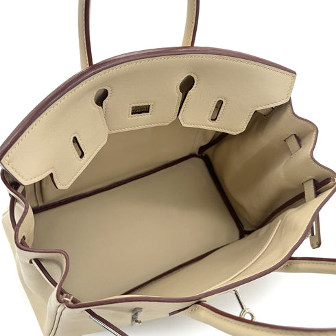 HERMES BIRKIN 25 PARCHEMIN VEAU SWIFT HAND BAG □L PHW 90304768