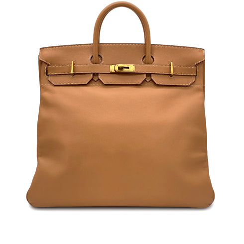 HERMES HAUT A COURROIES 45 NATUREL COUCHEVEL HAND BAG □D GHW 90304769