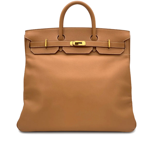 HERMES HAUT A COURROIES 45 NATUREL COUCHEVEL HAND BAG □D GHW 90304769