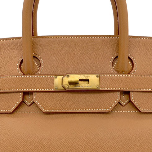 HERMES HAUT A COURROIES 45 NATUREL COUCHEVEL HAND BAG □D GHW 90304769