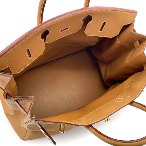 HERMES HAUT A COURROIES 45 NATUREL COUCHEVEL HAND BAG □D GHW 90304769