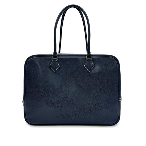 HERMES PLUME 32 BLUE ROY LISSE HAND BAG □F PHW 90304771