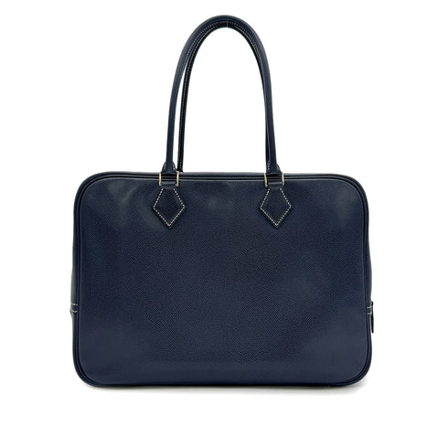 HERMES PLUME 32 BLUE ROY LISSE HAND BAG □F PHW 90304771
