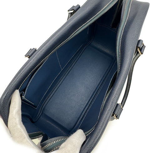 HERMES PLUME 32 BLUE ROY LISSE HAND BAG □F PHW 90304771