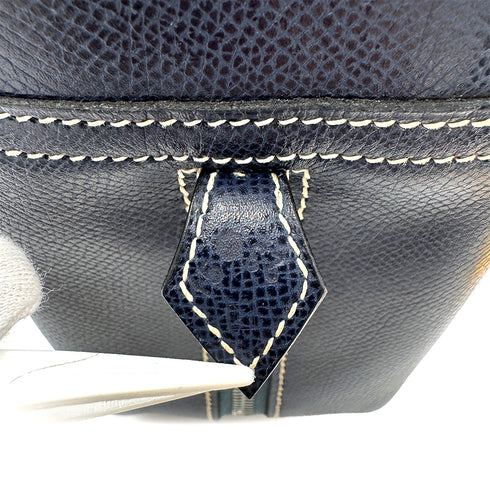 HERMES PLUME 32 BLUE ROY LISSE HAND BAG □F PHW 90304771