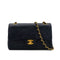CHANEL VINTAGE CLASSIC FLAP SMALL CHAIN SHOULDER BAG NAVY LAMB SKIN 90304774