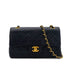 CHANEL VINTAGE CLASSIC FLAP SMALL CHAIN SHOULDER BAG NAVY LAMB SKIN 90304774