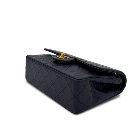 CHANEL VINTAGE CLASSIC FLAP SMALL CHAIN SHOULDER BAG NAVY LAMB SKIN 90304774