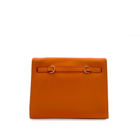 HERMES KELLY DANCE ORANGE VEAU SWIFT SHOULDER BAG □K GHW 90304918