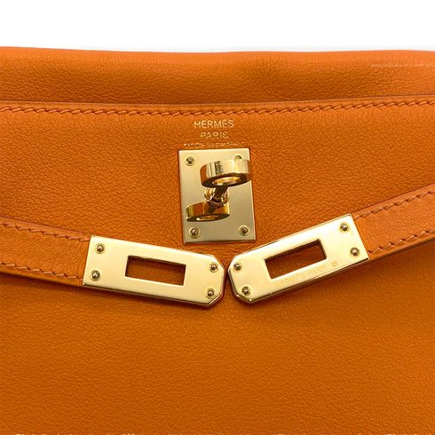 HERMES KELLY DANCE ORANGE VEAU SWIFT SHOULDER BAG □K GHW 90304918
