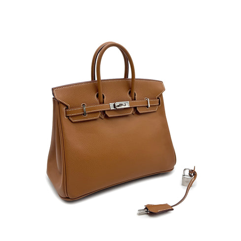 HERMES BIRKIN 25 GOLD EPSOM HAND BAG □M PHW 90304921