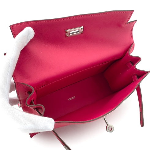 HERMES KELLY DANCE 2 FRAMBOISE VEAU SWIFT SHOULDER BAG W PHW 90304973