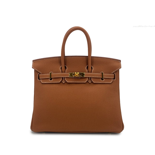 HERMES BIRKIN 25 GOLD TOGO HAND BAG X GHW 90304976