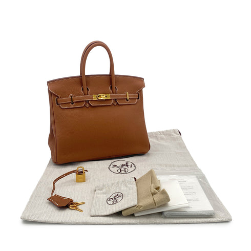 HERMES BIRKIN 25 GOLD TOGO HAND BAG X GOLD HARDWARE 90304976 - PURPOSE