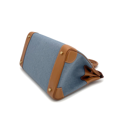 HERMES BIRKIN 35 GOLD BLUE VEAU GULLIVER TOILET JEAN HAND BAG □B GHW 90304977 - PURPOSE
