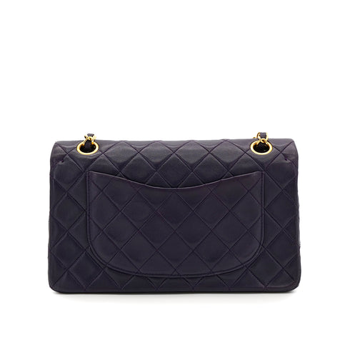 CHANEL VINTAGE CLASSIC FLAP SMALL CHAIN SHOULDER BAG PURPLE LAMB SKIN 90304982