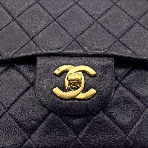 CHANEL VINTAGE CLASSIC FLAP SMALL CHAIN SHOULDER BAG PURPLE LAMB SKIN 90304982