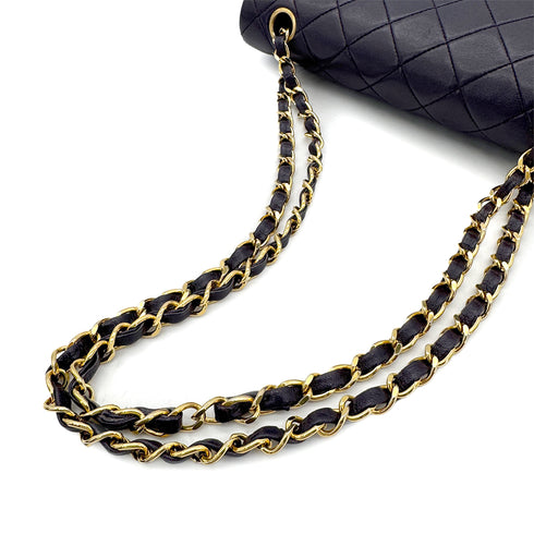 CHANEL VINTAGE CLASSIC FLAP SMALL CHAIN SHOULDER BAG PURPLE LAMB SKIN 90304982