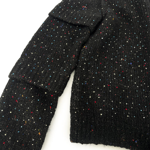 CHANEL RHINESTONE KNIT BLACK MULTICOLOR ALPACA 38 P57 RTW 90304983