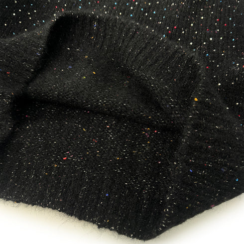 CHANEL RHINESTONE KNIT BLACK MULTICOLOR ALPACA 38 P57 RTW 90304983