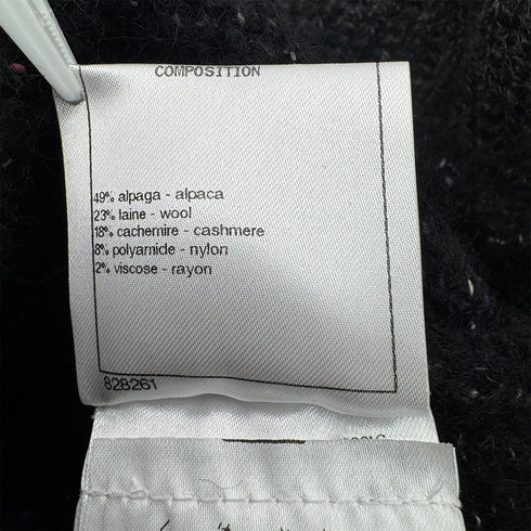 CHANEL RHINESTONE KNIT BLACK MULTICOLOR ALPACA 38 P57 RTW 90304983