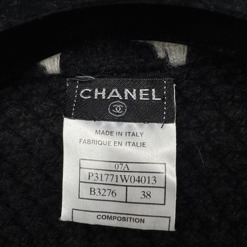 CHANEL COCO BUTTON KNIT COAT BLACK CASHMERE 38 07A RTW 90304984
