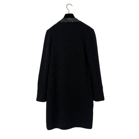 CHANEL COCO BUTTON KNIT COAT BLACK CASHMERE 38 07A RTW 90304985