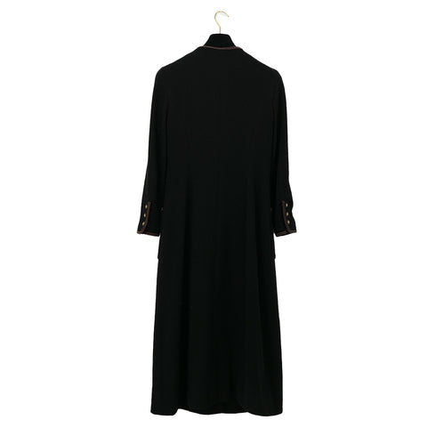 CHANEL VINTAGE COCO BUTTON LONG COAT BLACK 42 RTW 90305048