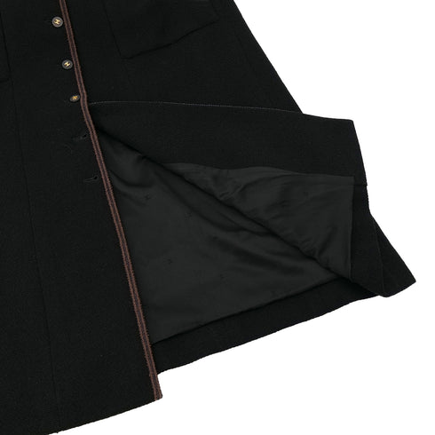 CHANEL VINTAGE COCO BUTTON LONG COAT BLACK 42 RTW 90305048