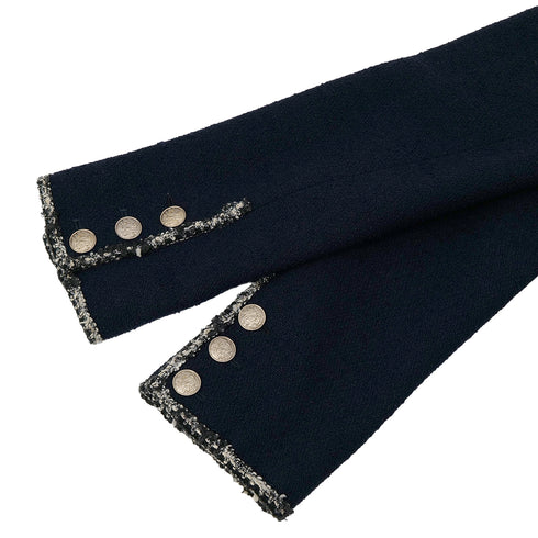 CHANEL COCO BUTTON NO5 TWEED JACKET NAVY WOOL 38 05C RTW 90305049