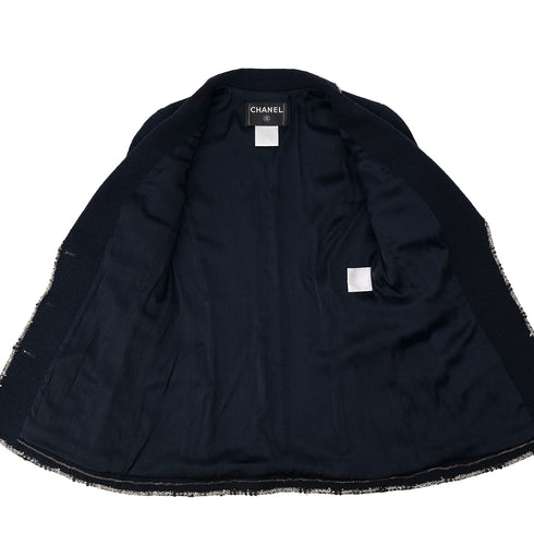 CHANEL COCO BUTTON NO5 TWEED JACKET NAVY WOOL 38 05C RTW 90305049