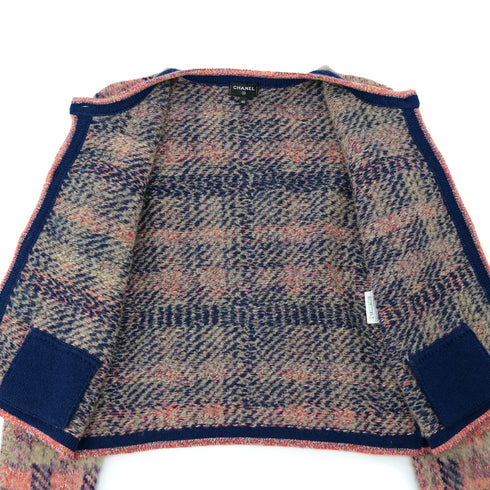 CHANEL CARDIGAN JACKET RHINESTONE BUTTON PINK CASHMERE 40 P72 RTW 90305050