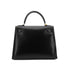 HERMES KELLY 28 SELLIER BLACK BOX CALF HAND BAG 2000 SQUARE D GOLD HARDWARE 90305112 - PURPOSE