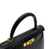 HERMES KELLY 28 SELLIER BLACK BOX CALF HAND BAG 2000 SQUARE D GOLD HARDWARE 90305112 - PURPOSE