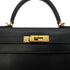 HERMES KELLY 28 SELLIER BLACK BOX CALF HAND BAG 2000 SQUARE D GOLD HARDWARE 90305112 - PURPOSE