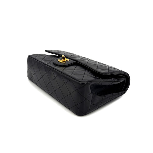 CHANEL VINTAGE CLASSIC FLAP MEDIUM CHAIN SHOULDER BAG BLACK LAMB SKIN 90305115