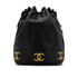 CHANEL VINTAGE TRIPLE COCOMARK DRAWSTRING CHAIN SHOULDER BAG BLACK CAVIAR SKIN 90305117