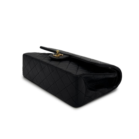 CHANEL VINTAGE CLASSIC FLAP MEDIUM CHAIN SHOULDER BAG BLACK LAMB SKIN 90305121