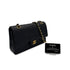 CHANEL VINTAGE CLASSIC FLAP MEDIUM CHAIN SHOULDER BAG BLACK LAMB SKIN 90305121