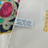 CHANEL VINTAGE SCARF COCOMARK GRIPOA PATTERN WHITE SILK 90305122