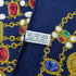 CHANEL VINTAGE SCARF GRIPOA PATTERN NAVY SILK 90305126