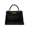 HERMES KELLY 28 SELLIER BLACK BOXCALF HAND SHOULDER BAG □A GHW 90305221