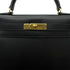 HERMES KELLY 28 SELLIER BLACK BOXCALF HAND SHOULDER BAG □A GHW 90305221