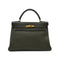 HERMES KELLY 32 RETOURNE VERT OLIVE EVERCOLOR HAND BAG □F GHW 90305222