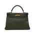 HERMES KELLY 32 RETOURNE VERT OLIVE EVERCOLOR HAND BAG □F GHW 90305222