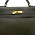 HERMES KELLY 32 RETOURNE VERT OLIVE EVERCOLOR HAND BAG □F GHW 90305222