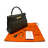 HERMES KELLY 32 RETOURNE VERT OLIVE EVERCOLOR HAND BAG □F GHW 90305222