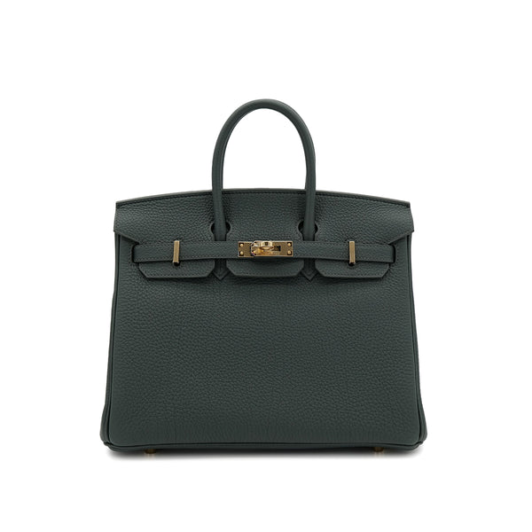 HERMES BIRKIN 25 VERT MANGROVE TOGO HAND BAG K PGHW 90305223