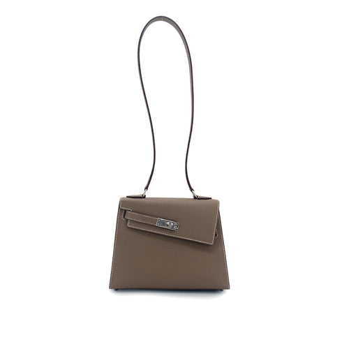 HERMES KELLY 20 SELLIER EN DESORDRE ETOUPE EPSOM SHOULDER BAG U PHW 90305224