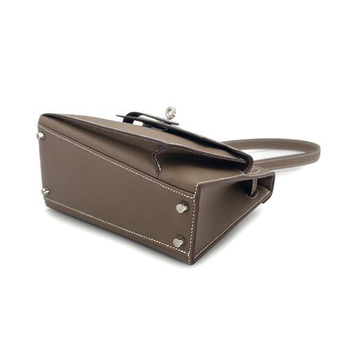 HERMES KELLY 20 SELLIER EN DESORDRE ETOUPE EPSOM SHOULDER BAG U PHW 90305224